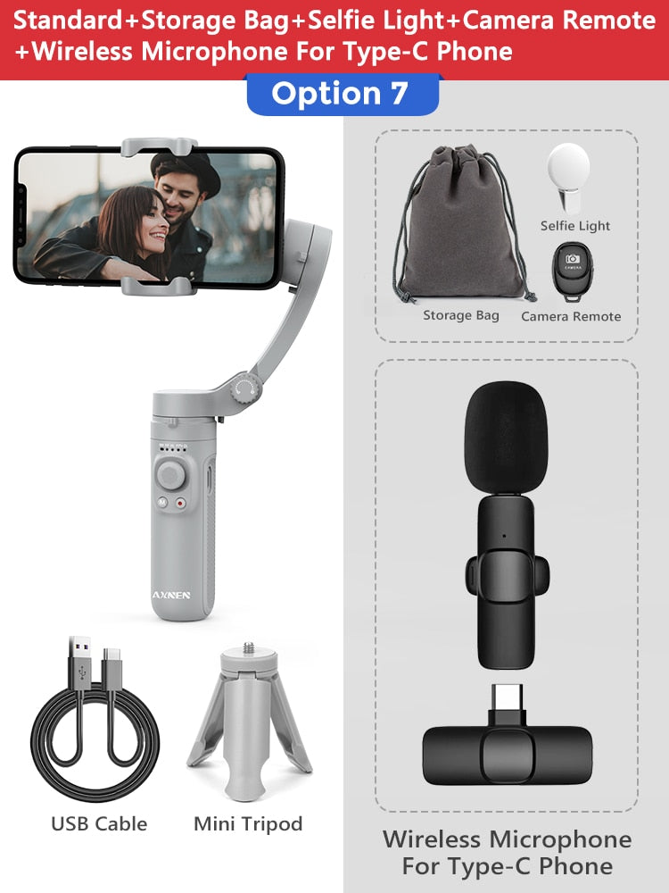 3-Axis Foldable Smartphone Handheld Cellphone Video Record Stabilizer