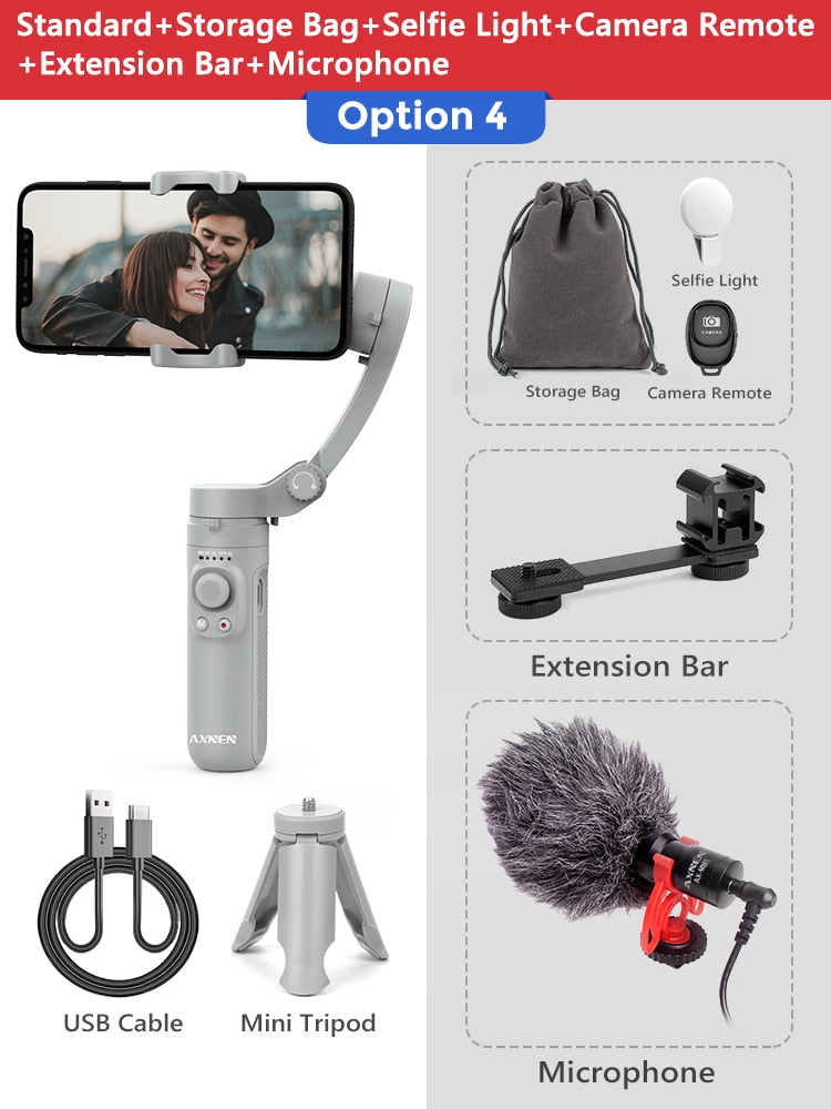 3-Axis Foldable Smartphone Handheld Cellphone Video Record Stabilizer
