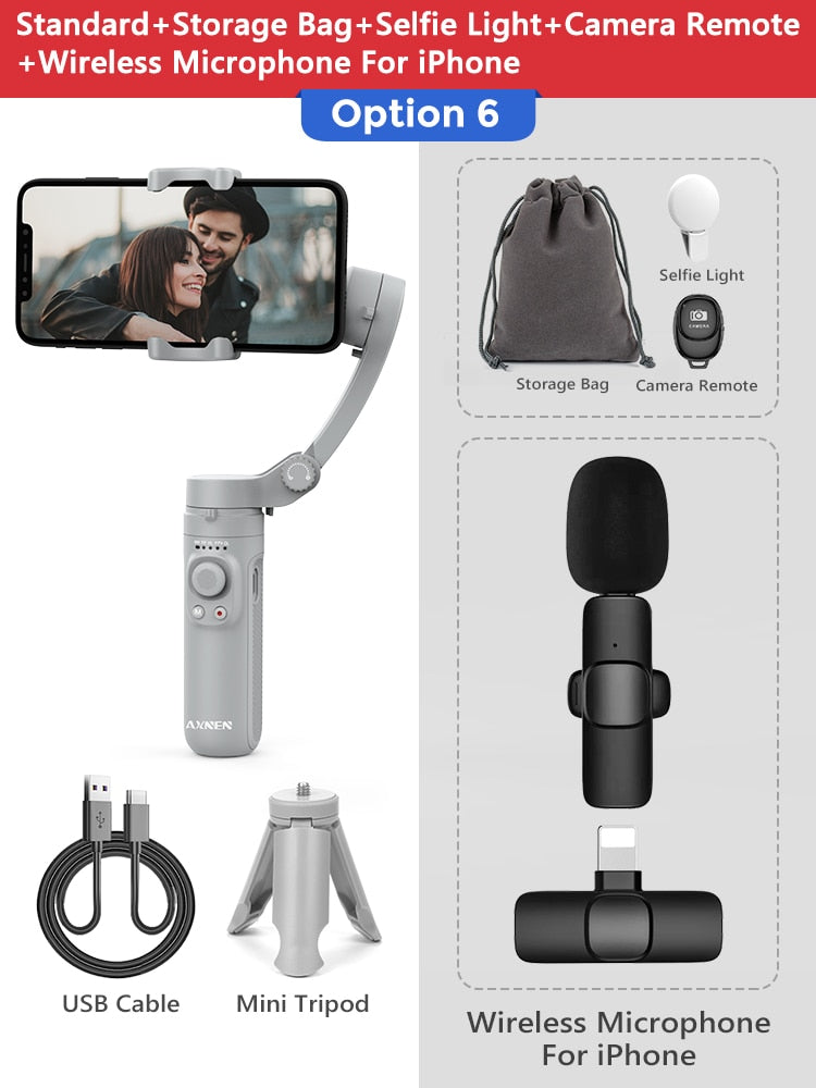 3-Axis Foldable Smartphone Handheld Cellphone Video Record Stabilizer