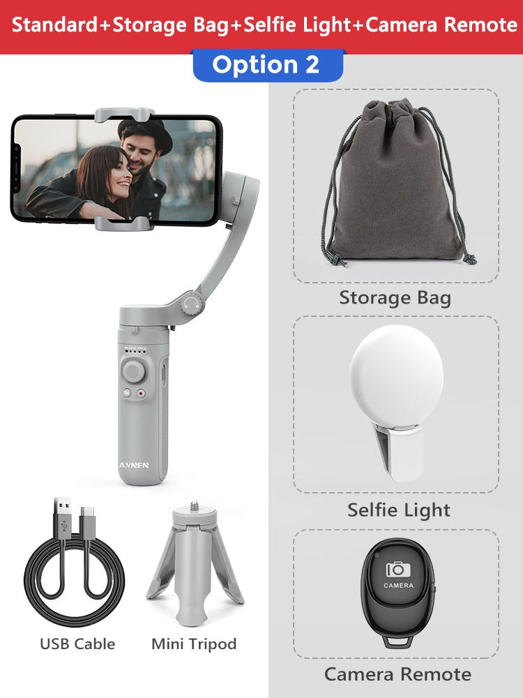 3-Axis Foldable Smartphone Handheld Cellphone Video Record Stabilizer