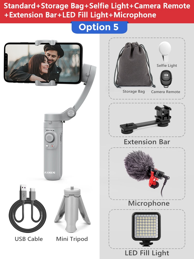 3-Axis Foldable Smartphone Handheld Cellphone Video Record Stabilizer